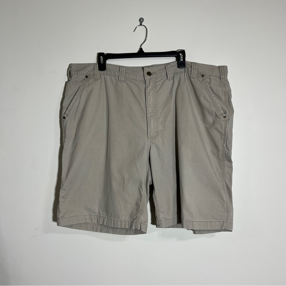Carhartt Men's Relaxed Fit Canvas Work Shorts Khaki Size 44 Flat Front - Picture 3 of 13
